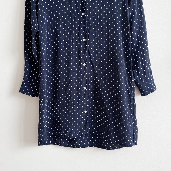 EVERLANE • The Polka-Dot Shirtdress in Navy - Picture 4 of 12
